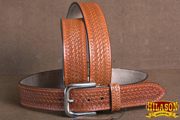 HILASON Western Genuine Leather Belt for Men Women Cowboy Cowgirl Handmade Unisex Full Grain Heavy Duty Tooled Belt for Jeans
